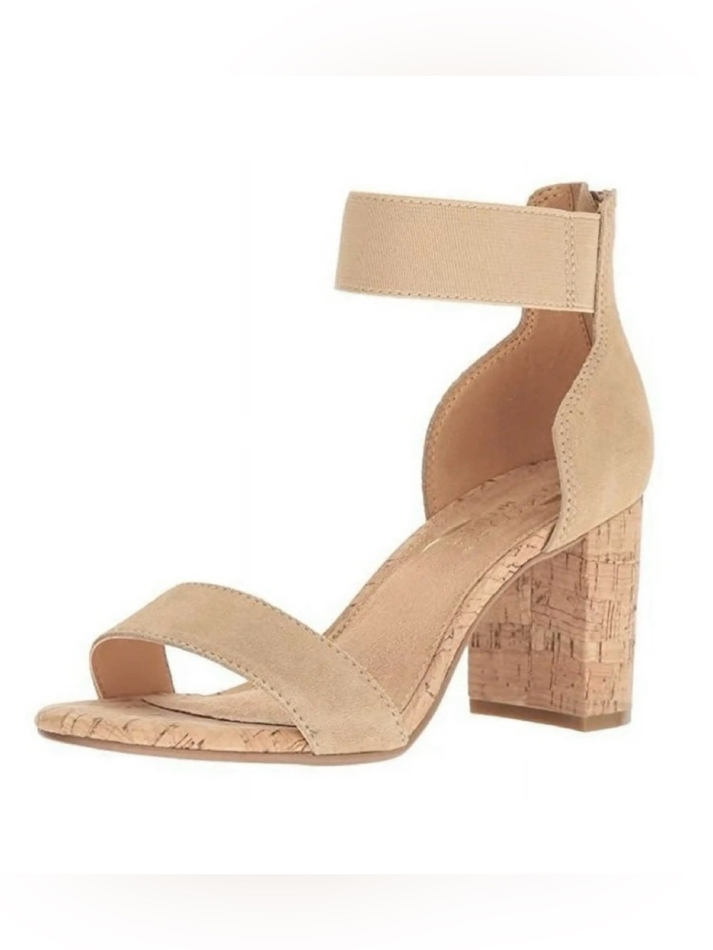 AEROSOLES Ankle Strap Block Heel Sandal - Beige